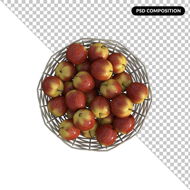 mand met appels geïsoleerd 3D-rendering