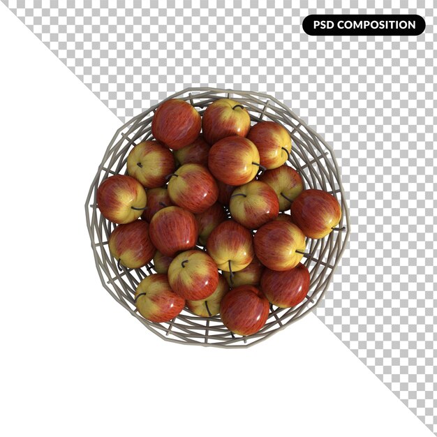 PSD mand met appels geïsoleerd 3d-rendering