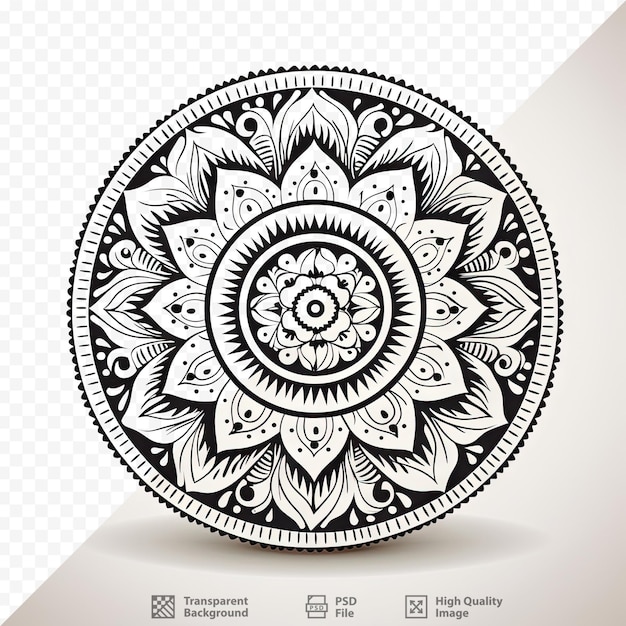 PSD mandala achtergrond met geometrisch patroon ornament decoratie en design element zentangle kunst om in te kleuren bloemen mandala schets voor kleurplaat