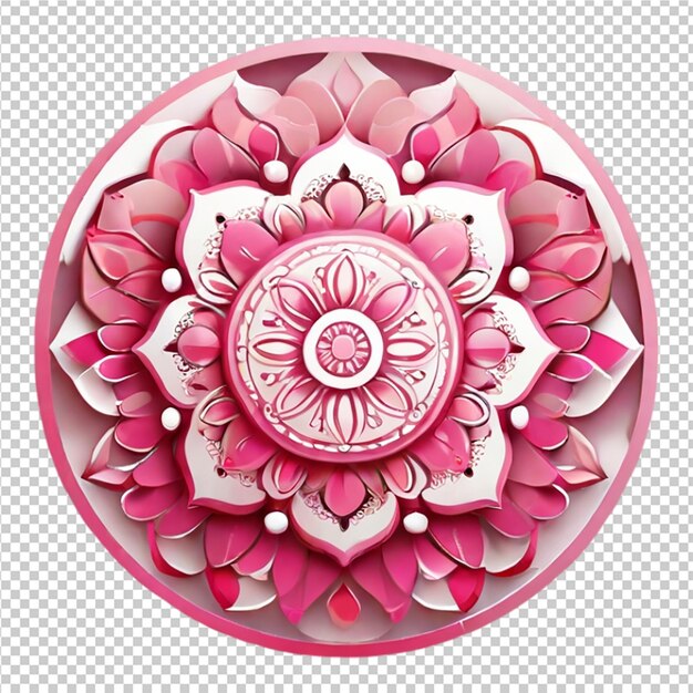 Mandala fractal design pattern isolated on transparent background