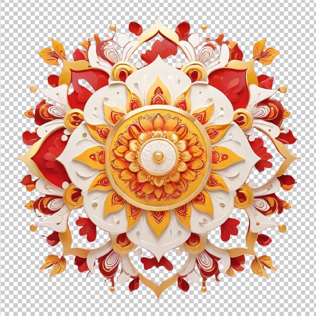 Mandala fractal design pattern isolated on transparent background