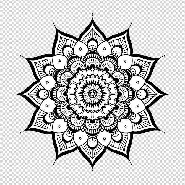 Mandala fractal ontwerp element met bloem patroon geïsoleerd op transparante achtergrond png