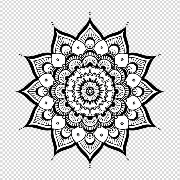 PSD mandala fractal ontwerp element met bloem patroon geïsoleerd op transparante achtergrond png