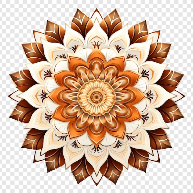 PSD mandala fractal ontwerp element met bloem patroon geïsoleerd op transparante achtergrond