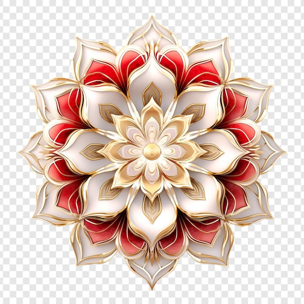 PSD mandala fractal ontwerp element met bloem patroon geïsoleerd op transparante achtergrond