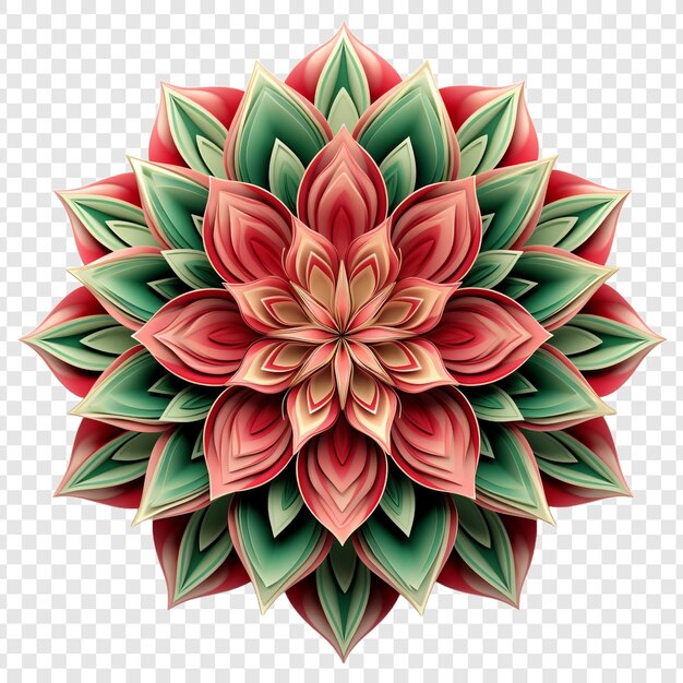 PSD mandala fractal ontwerp element met bloem patroon geïsoleerd op transparante achtergrond