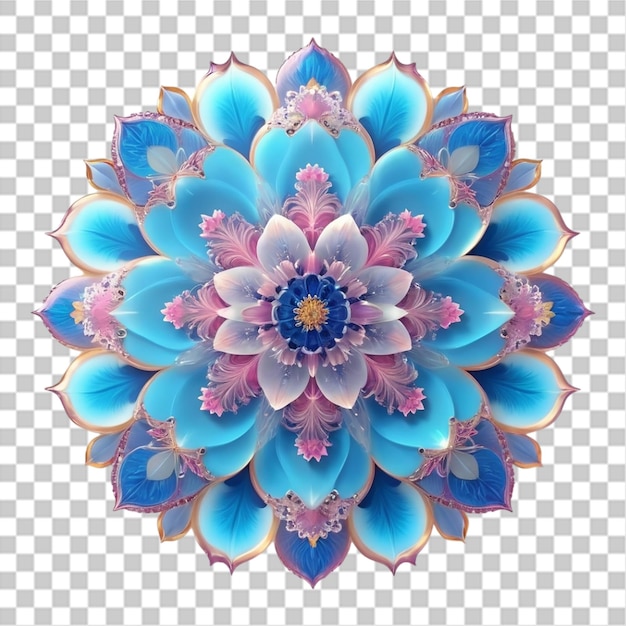 Mandala fractal ontwerp met lelie bloem patroon geïsoleerd op transparante achtergrond