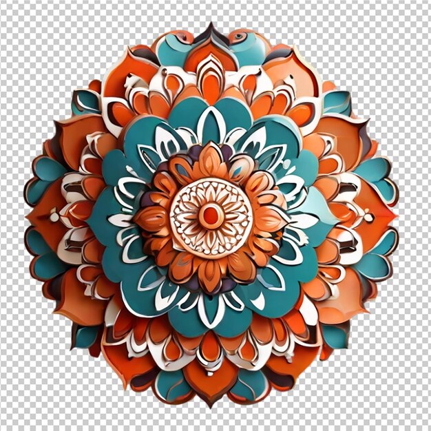 PSD mandala fractal ontwerp patroon geïsoleerd op transparante achtergrond png pro