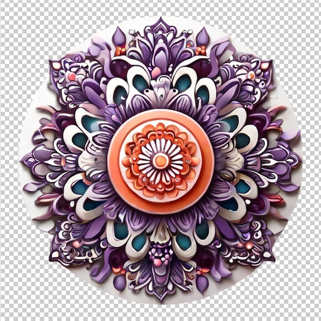 PSD mandala fractal ontwerp patroon geïsoleerd op transparante achtergrond