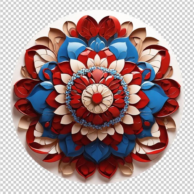 Mandala fractal ontwerp patroon geïsoleerd op transparante achtergrond