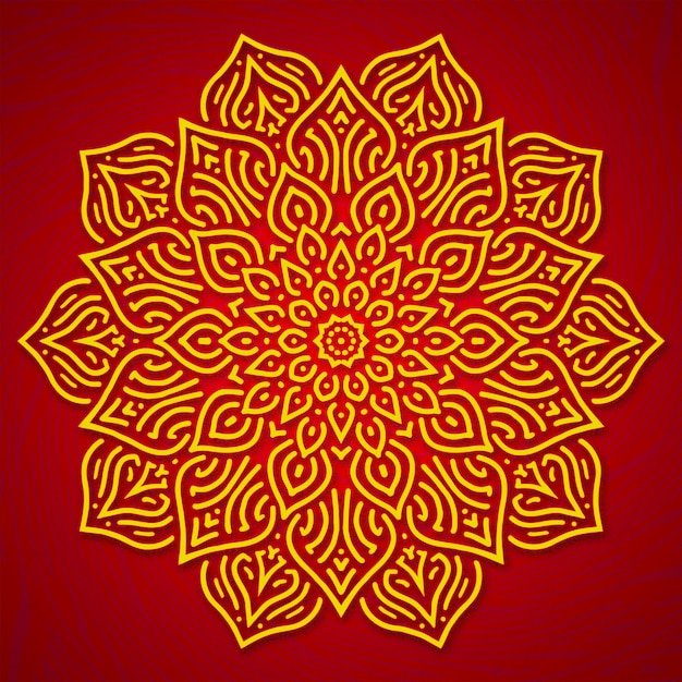 Mandala Leaf Pattern in Red