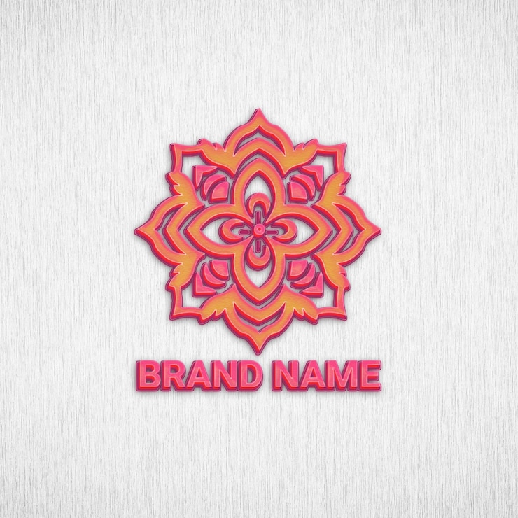 PSD mandala logo mockup