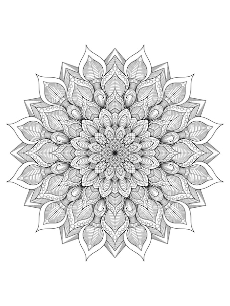 Mandala Prosty Czarny Biały