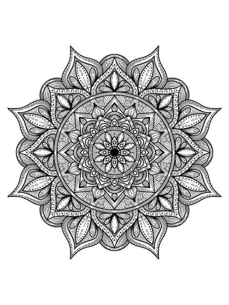 PSD mandala simple black white