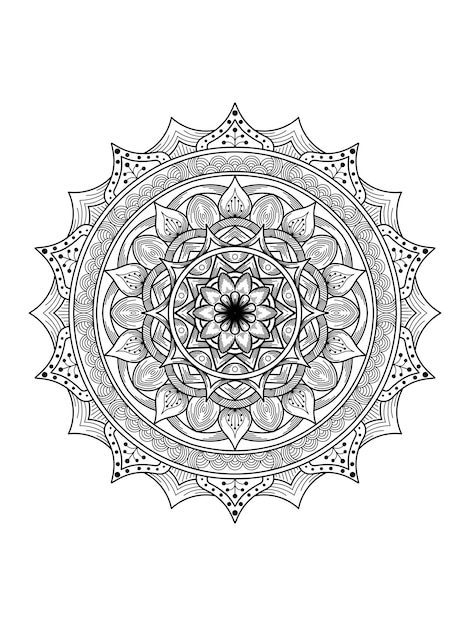 Mandala semplice bianco nero