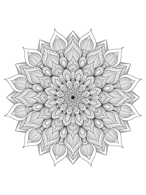 Mandala simple black white