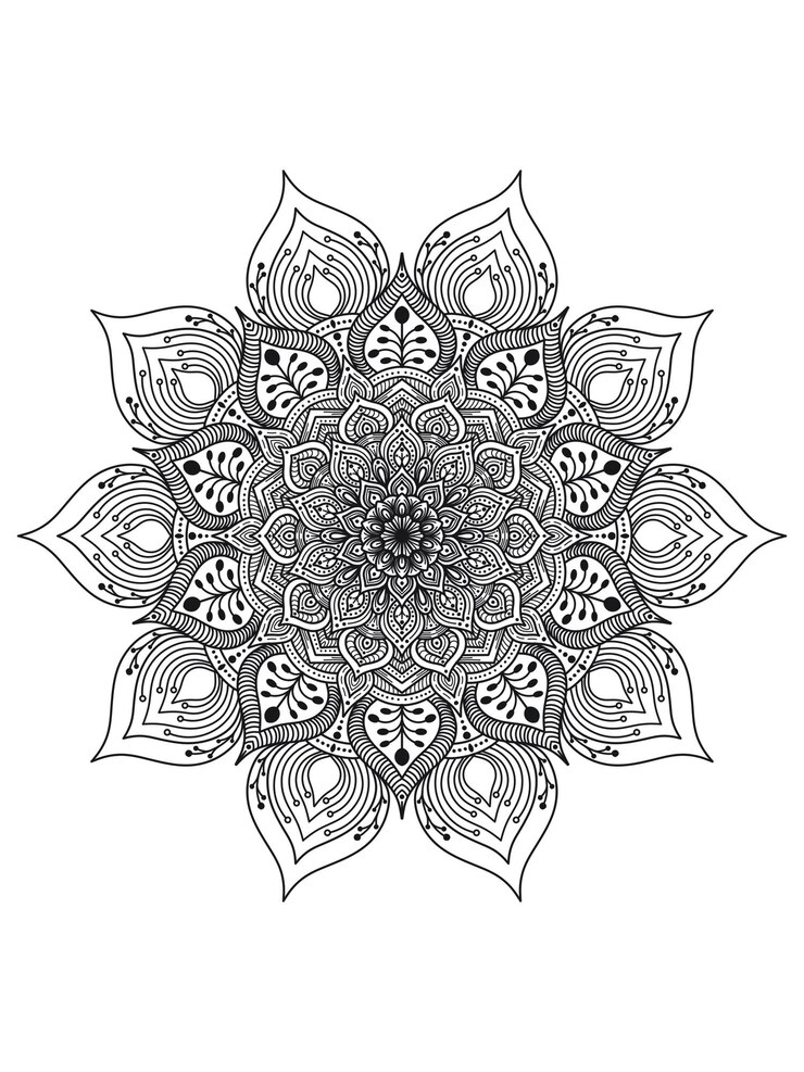PSD mandala simple black white