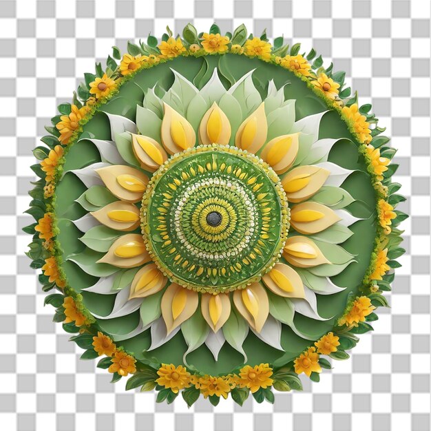 Mandala Słonecznik Na Przezroczystym Tle