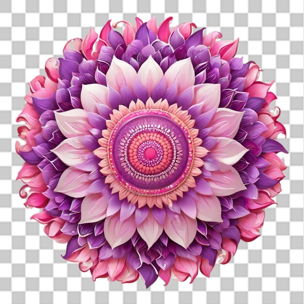 PSD mandala girasole su sfondo trasparente