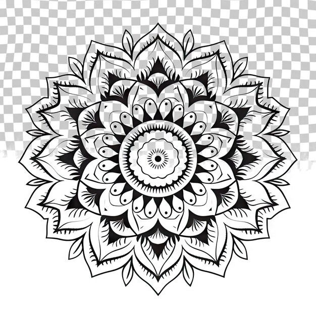 PSD mandala tracery wheel mehndi design ornamento etnico doodle simmetria consistenza spi tradizionale popolare