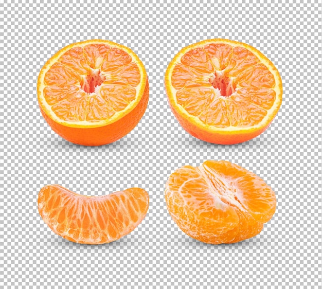PSD mandarijnfruit geïsoleerd op alfalaag