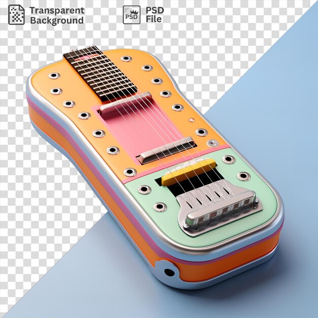 PSD mandoline and electric guitar on a blue background