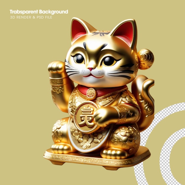 PSD maneki neko isolated