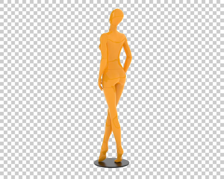 PSD manekin izolowany na przezroczystym tle ilustracji renderowania 3d