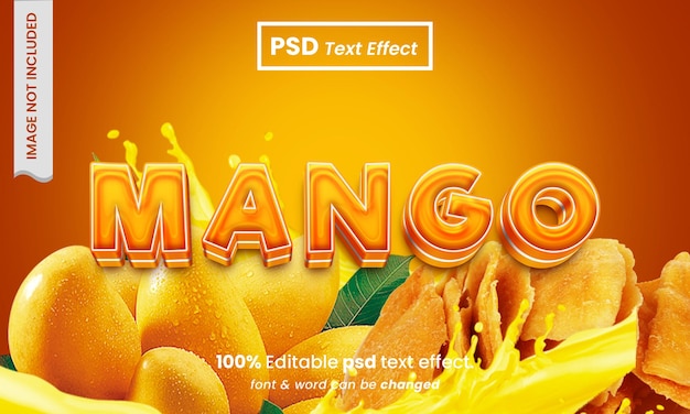 Effetto testo psd premium modificabile mango 3d