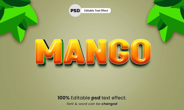 PSD effetto di testo modificabile 3d mango