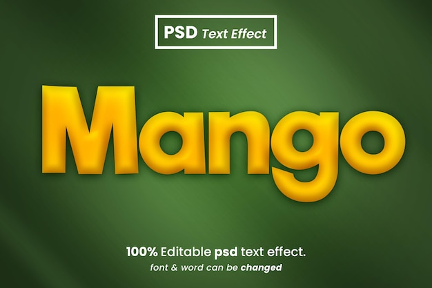 Mango 3d Edytowalny Efekt Tekstowy