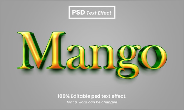 Mango 3d Efekt Tekstowy Edytowalny Efekt Tekstowy Psd