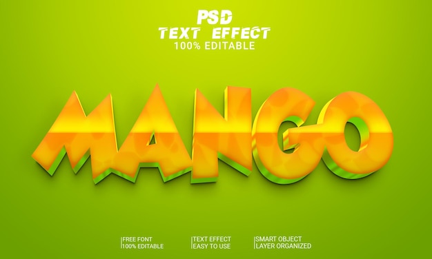 Mango 3d Efekt Tekstowy Plik Psd