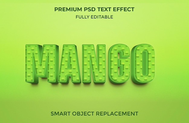 Mango 3d-stijl teksteffectsjabloon