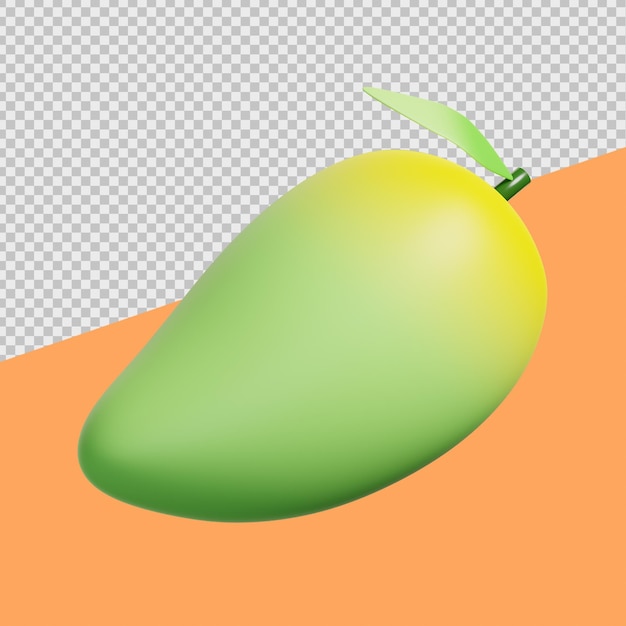 Illustrazioni di frutta estiva 3d di mango