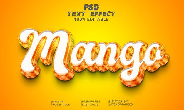 Mango 3d-teksteffect psd-bestand