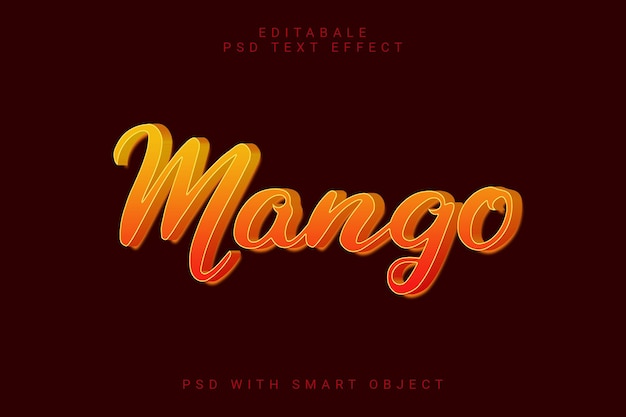 PSD effetto di testo mango 3d