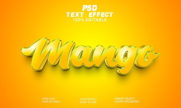 PSD マンゴーの3dテキスト効果