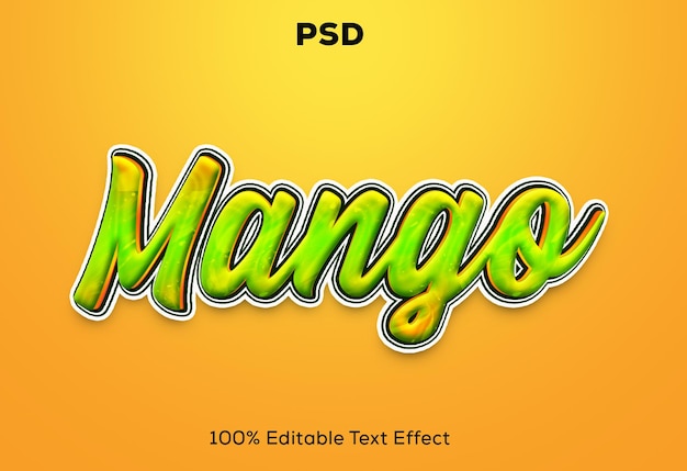 PSD mango 3d text effect