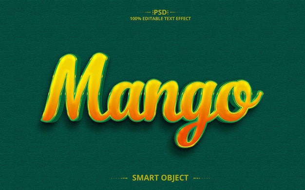 PSD mango miglior design 3d effetto testo psd