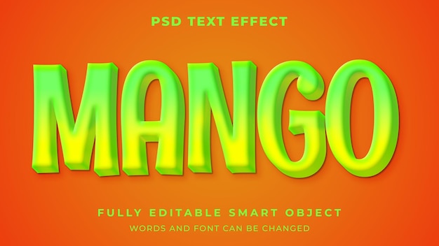 Mango fruit editable text effect