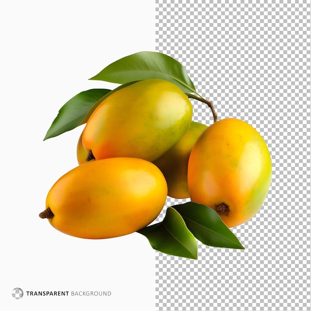 Mango fruit isolated on transparent background