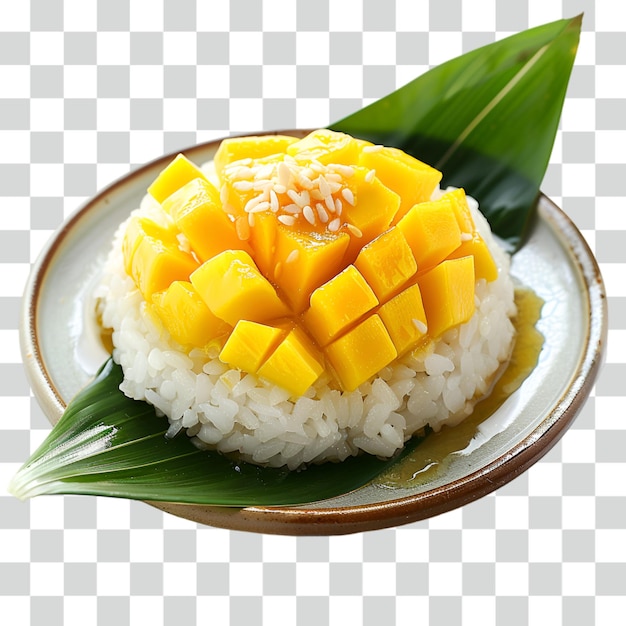 PSD mango sticky rice transparent background