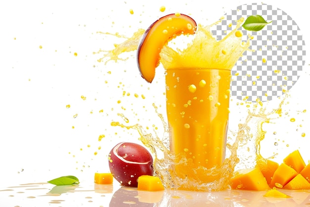 PSD mango tango smoothie a dance of mango flavors in a smoothie on transparent background