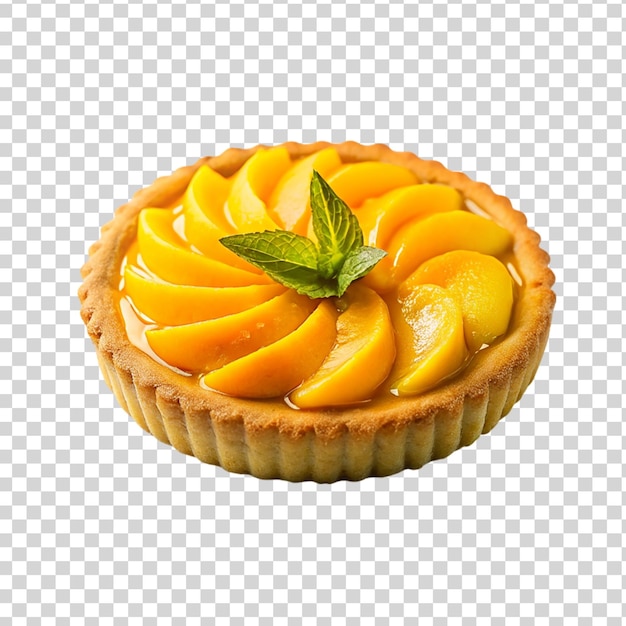 Mango tart isolated on transparent background