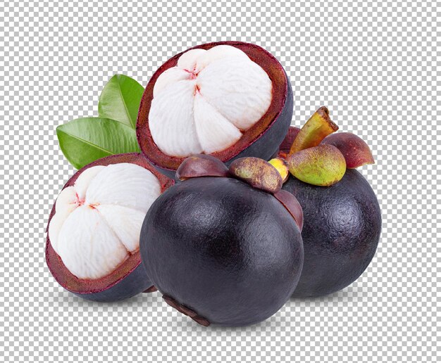 Mangosteen geïsoleerd op alfalaag