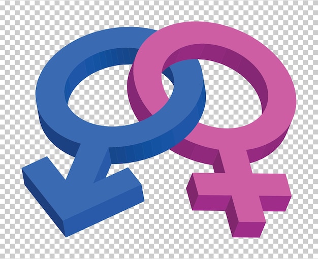 PSD mannelijk en vrouwelijk icoon symbool geïsoleerd op transparante achtergrond