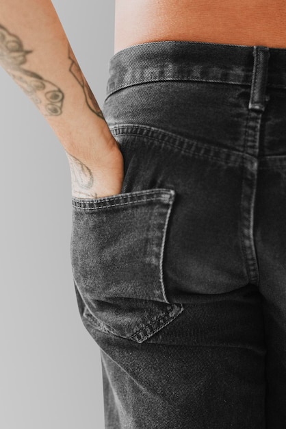 Mannen39s spijkerbroek achterzak mockup psd