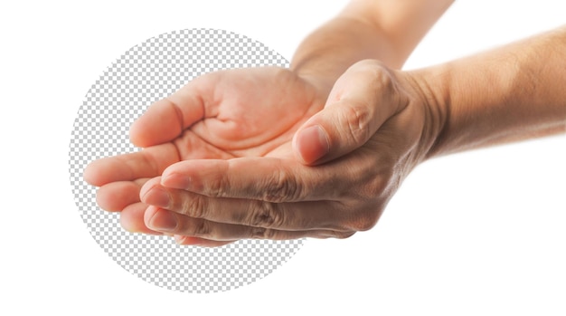 Mannenhand geïsoleerd op witte achtergrond