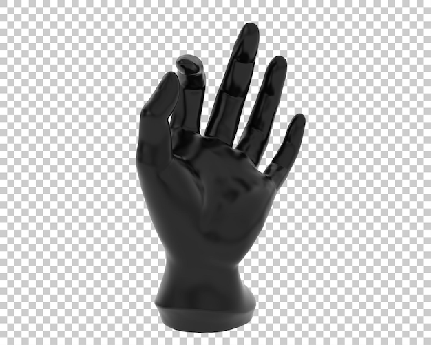 Mannequin hand on transparent background 3d rendering illustration